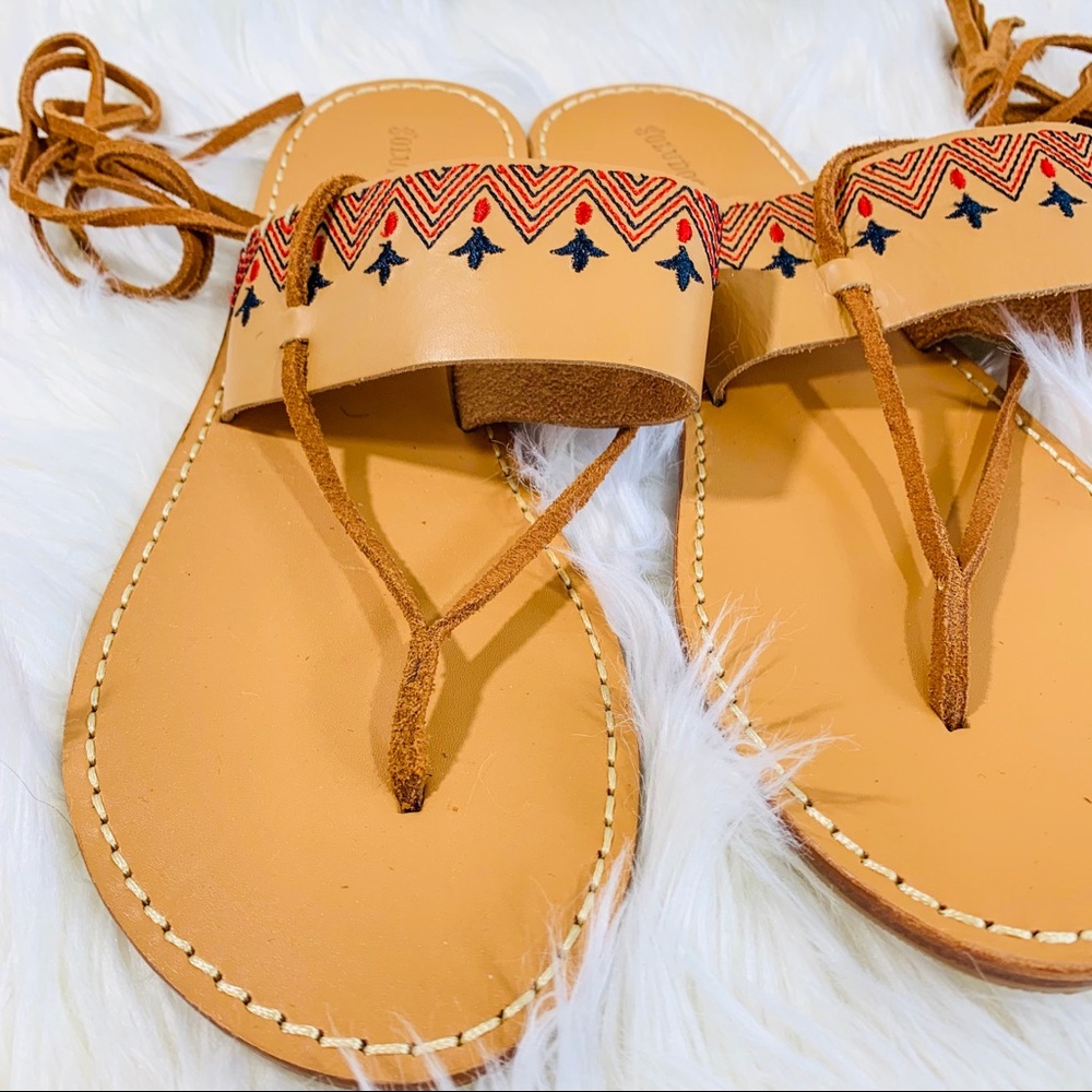 🌸 NWOT Soludos Embroidered Ankle Tie Sandals 🌸 - Picture 4 of 5